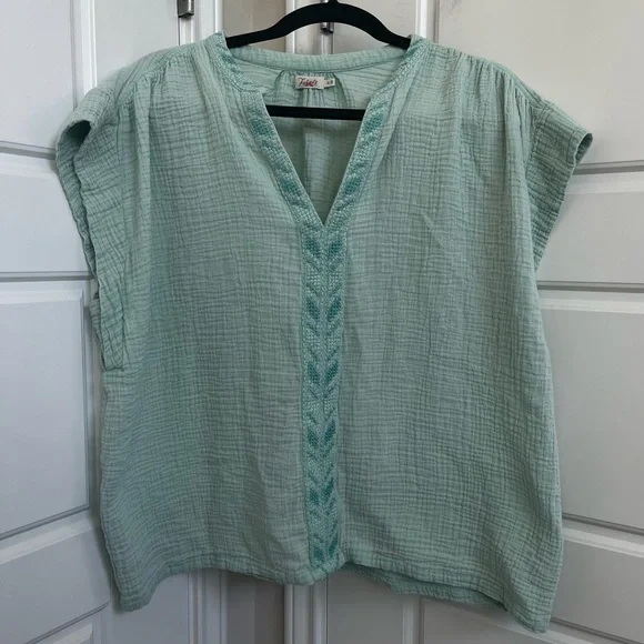 Faherty Lucia Organic Cotton Gauze Top Size XL - Picture 2 of 6